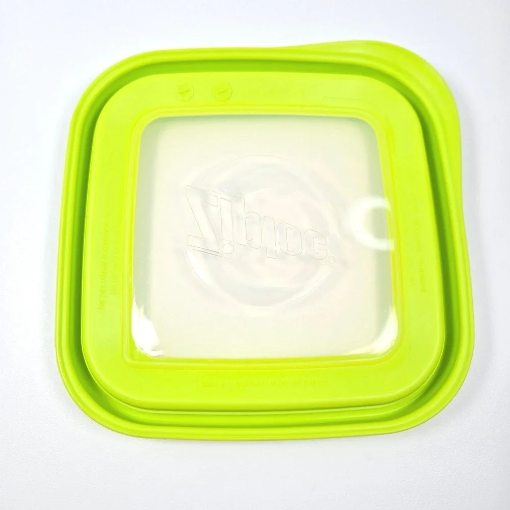 Ziploc VersaGlass‎ Food Storage Container Square 32 oz Green Lid Bormioli Rocco